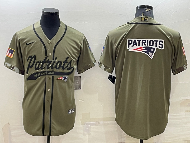 Men’s New England Patriots Olive 2022 Salute To Service Limited Jersey