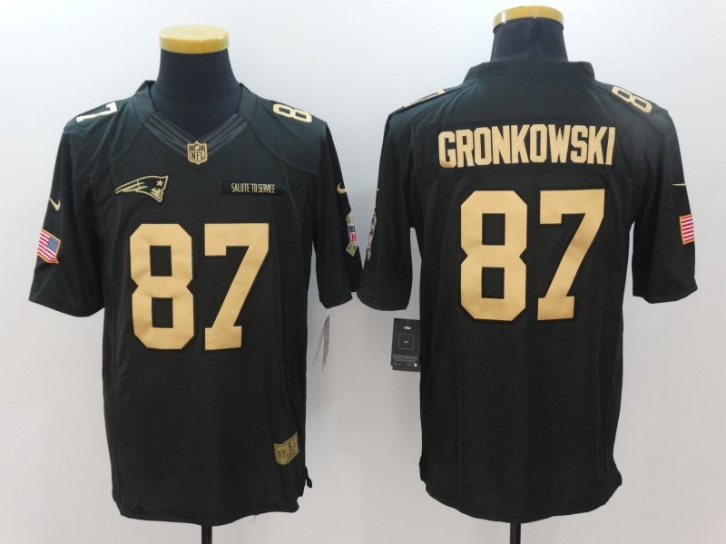 Men’s New England Patriots Rob Gronkowski #87 Black Alternate Jersey
