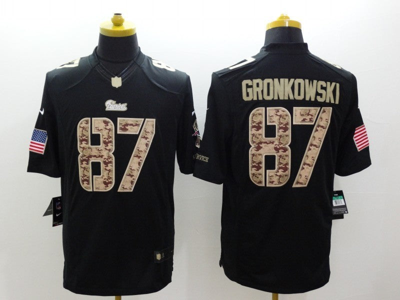 Men’s New England Patriots Rob Gronkowski #87 Black Authentic Jersey