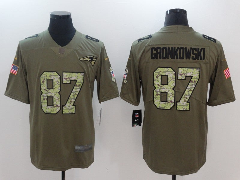 Men’s New England Patriots Rob Gronkowski #87 Brown Jersey