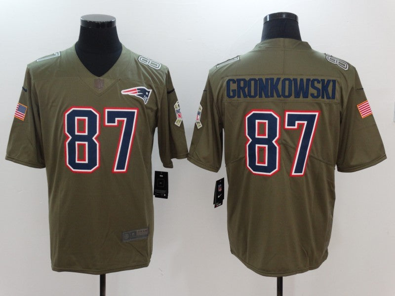 Men’s New England Patriots Rob Gronkowski #87 Brown Jersey