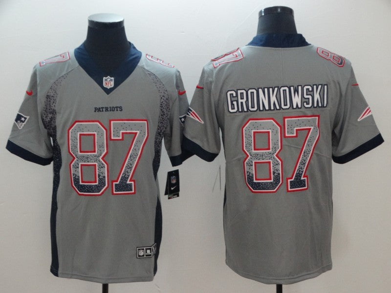 Men’s New England Patriots Rob Gronkowski #87 Gray Jersey