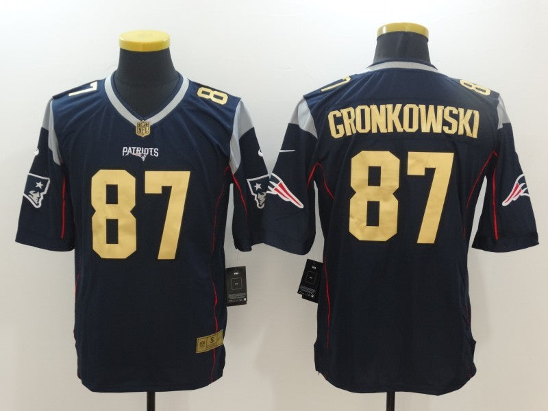 Men’s New England Patriots Rob Gronkowski #87 Navy Alternate Jersey