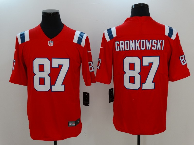 Men’s New England Patriots Rob Gronkowski #87 Red Jersey