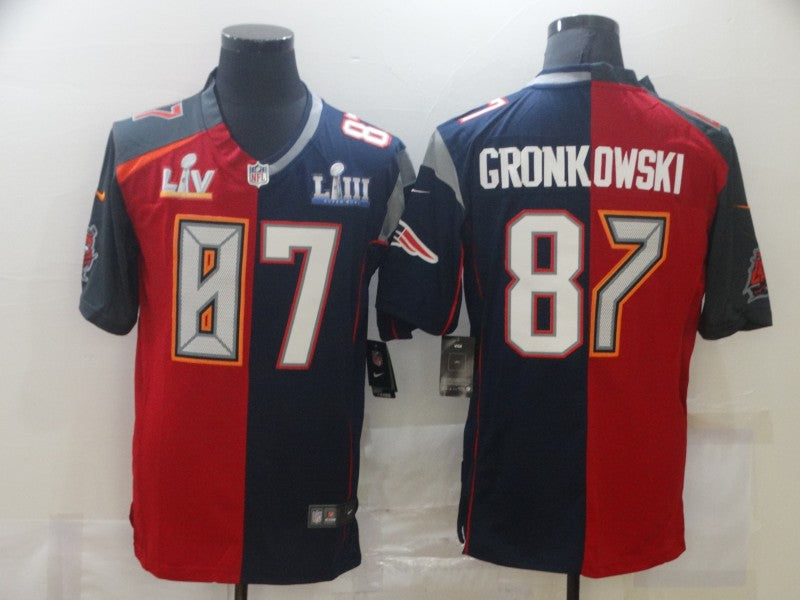 Men’s New England Patriots Rob Gronkowski #87 Red/Navy Jersey