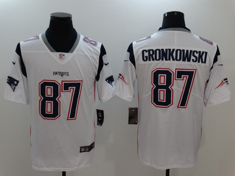 Men’s New England Patriots Rob Gronkowski #87 White Jersey