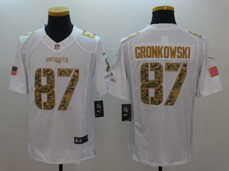 Men’s New England Patriots Rob Gronkowski #87 White Jersey