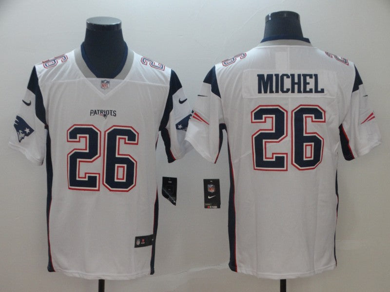 Men’s New England Patriots Sony Michel #26 White Jersey