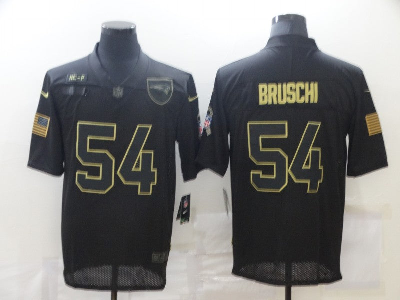 Men’s New England Patriots Tedy Bruschi #54 Black Jersey