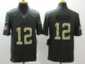 Men’s New England Patriots Tom Brady #12 Army Green Jersey