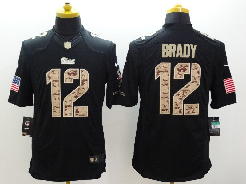 Men’s New England Patriots Tom Brady #12 Black Alternate Jersey
