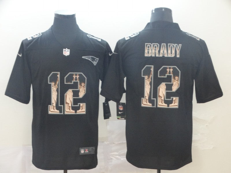 Men’s New England Patriots Tom Brady #12 Black Jersey