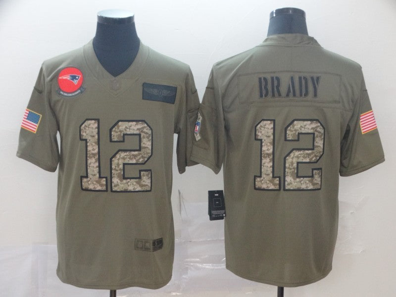 Men’s New England Patriots Tom Brady #12 Brown Jersey