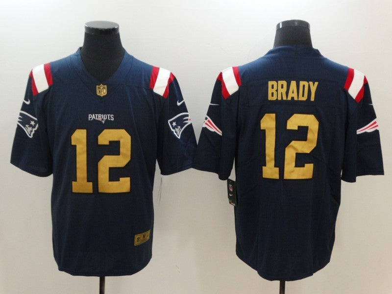 Men’s New England Patriots Tom Brady #12 Navy Authentic Jersey