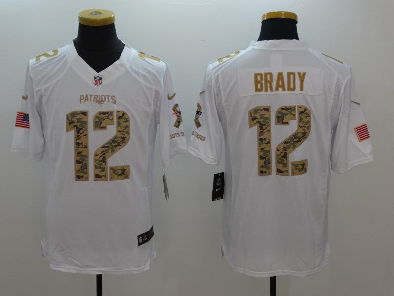 Men’s New England Patriots Tom Brady #12 White Alternate Jersey