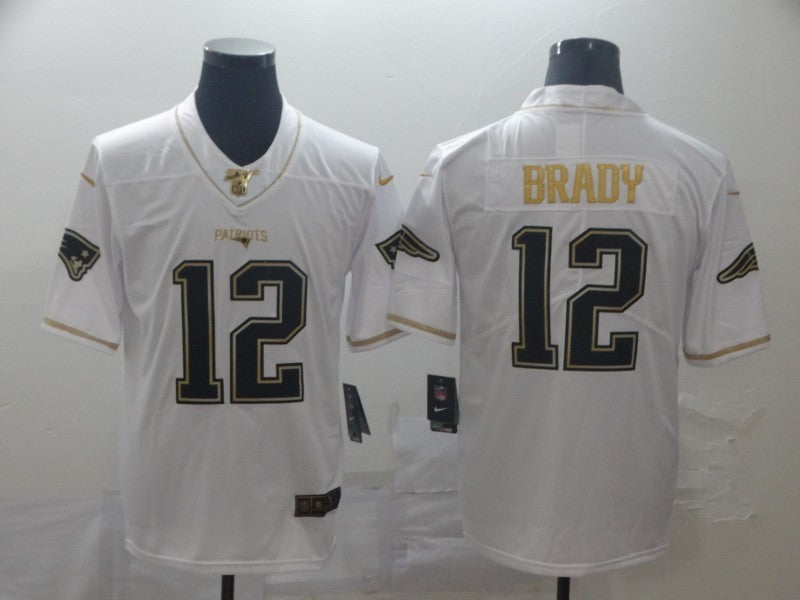 Men’s New England Patriots Tom Brady #12 White Jersey