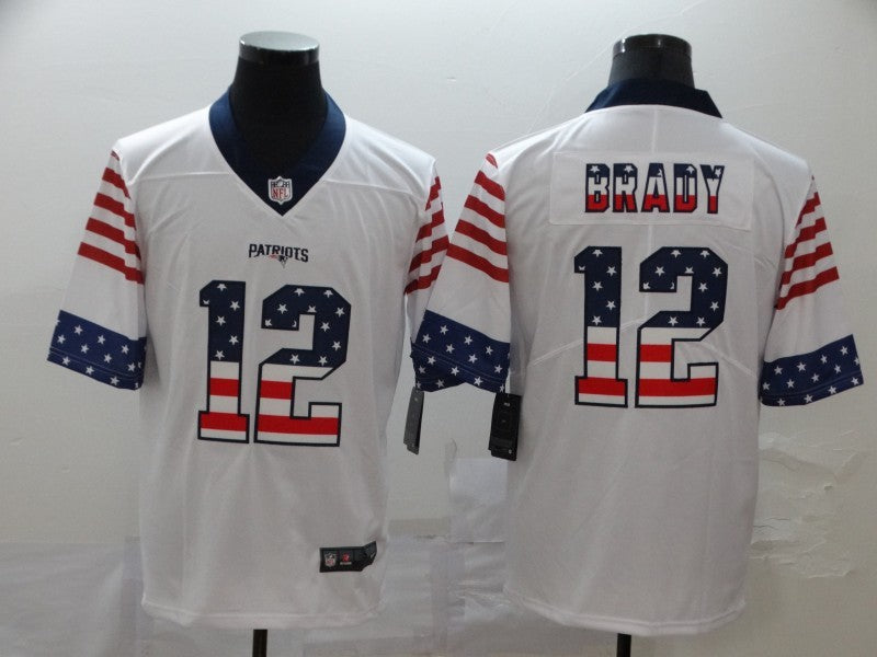 Men’s New England Patriots Tom Brady #12 White Jersey
