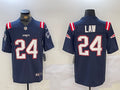Men’s New England Patriots Ty Law #24 Navy Retired Alternate Jersey