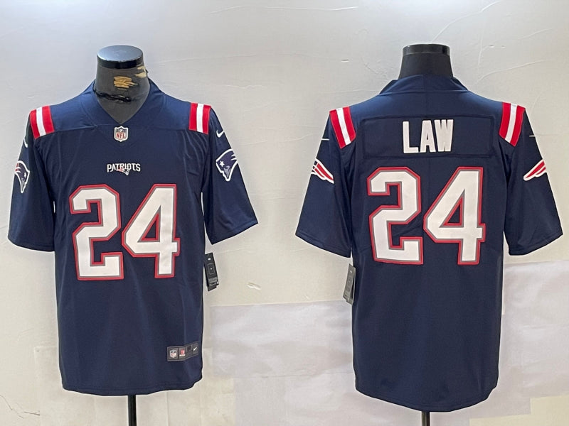 Men’s New England Patriots Ty Law #24 Navy Retired Alternate Jersey