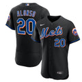 Men’s New York Mets #20 Pete Alonso Black Flex Base Stitched Jersey