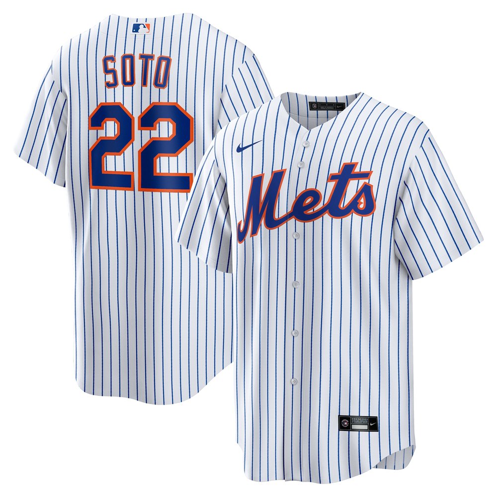 Men’s New York Mets #22 Juan Soto  White Home Replica Player Jersey