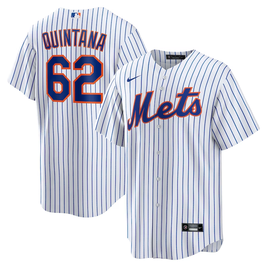 Men’s New York Mets Jose Quintana #62 White Home Jersey
