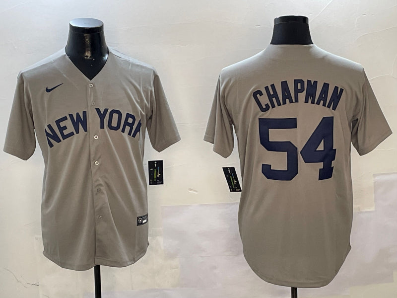 Men’s New York Yankees Aroldis Chapman #54 Gray Away Limited Jersey