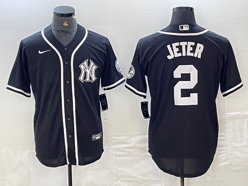 Men’s New York Yankees Derek Jeter #2 Black Limited Jersey