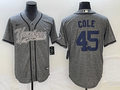 Men’s New York Yankees Gerrit Cole #45 Gray Jersey Joint Edition