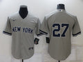 Men’s New York Yankees Giancarlo Stanton #27 Gray Name Jersey