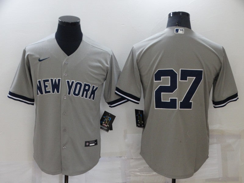 Men’s New York Yankees Giancarlo Stanton #27 Gray Name Jersey