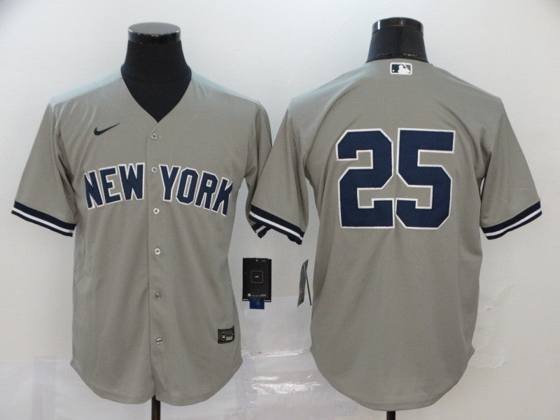 Men’s New York Yankees Jason Giambi #25 Gray Name Jersey
