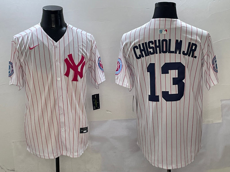 Men’s New York Yankees Jazz Chisholm Jr. #13 White Team Jersey
