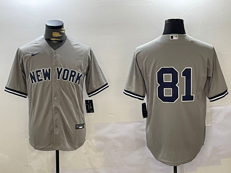 Men’s New York Yankees Luis Gil #81 Gray Jersey