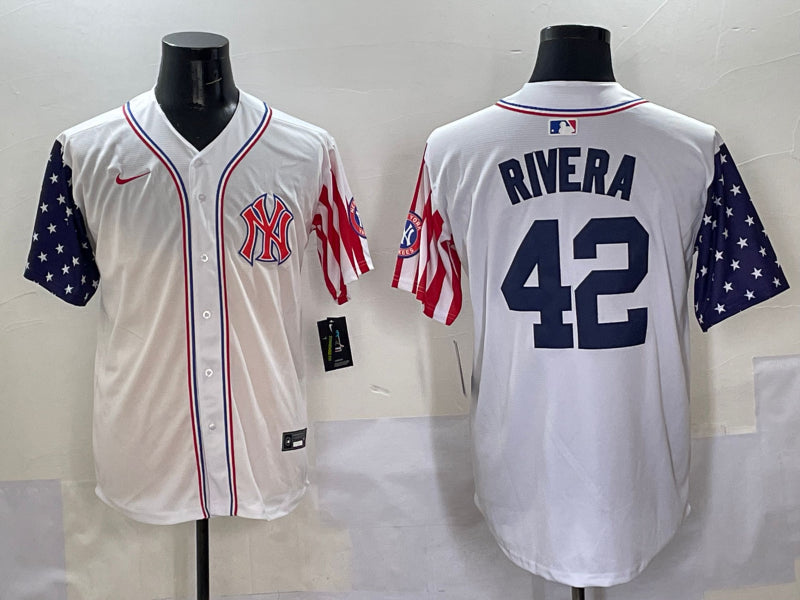 Men’s New York Yankees Mariano Rivera #42 White Team Jersey