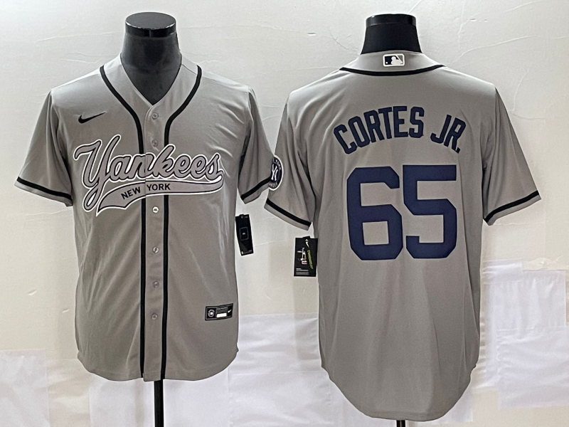 Men’s New York Yankees Nestor Cortes Jr. #65 Gray Jersey Joint Edition