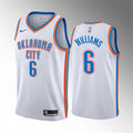Mens Oklahoma City Thunder #6 Jaylin Williams White Association Edition Jersey