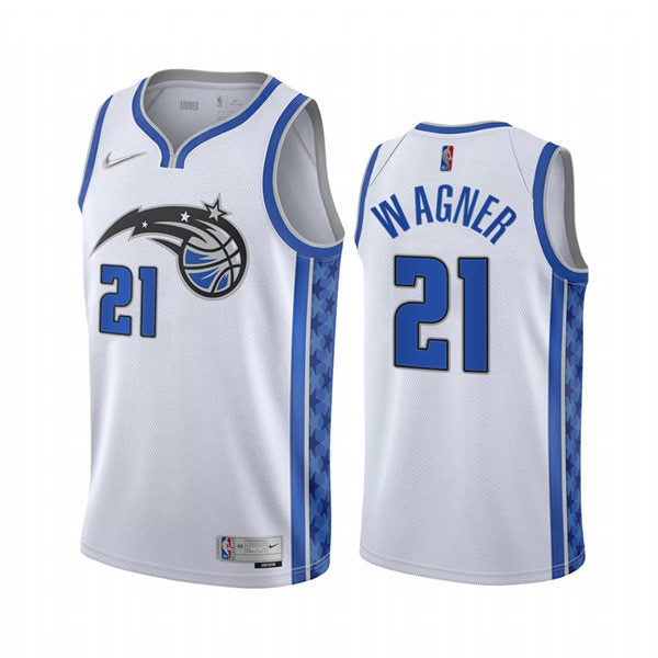 Men’s Orlando Magic #21 Moritz Wagner White 2020-21 Earned Edition Jersey