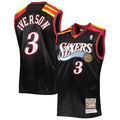 Men’s Philadelphia 76ers #3 Allen Iverson 2006 Black Mitchell & Ness Hardwood Classics Throwback Jersey