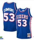 Mens Philadelphia 76ers #53 Darryl Dawkins Mitchell & Ness  Royal 1976-77 Hardwood Classics Swingman Jersey