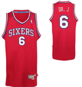 Men’s Philadelphia 76ers #6 Julius Erving DR. J Nickname Red Swingman Throwback Jersey