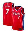 Mens Philadelphia 76ers #7 Jaylen Brown Red Statement Edition Swingman Jersey