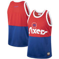 Men’s Philadelphia 76ers Blank Red Blue Mitchell & Ness Hardwood Classics Team Heritage Fashion Jersey
