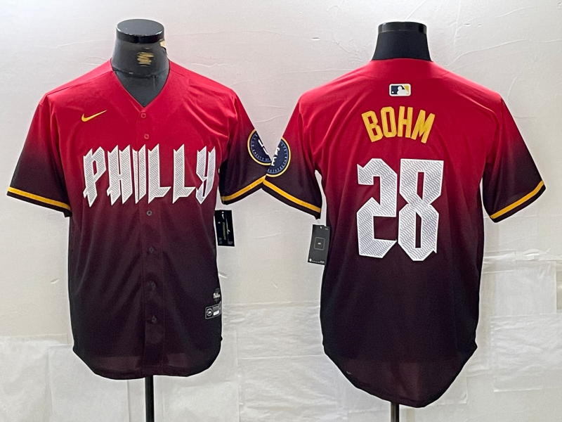 Men’s Philadelphia Phillies Alec Bohm #28 Red 2024 City Connect Limited Jersey