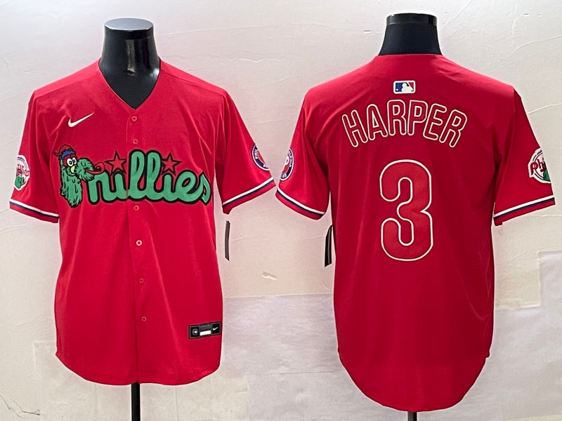Men’s Philadelphia Phillies Bryce Harper #3 Red Jersey