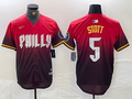 Men’s Philadelphia Phillies Bryson Stott #5 Red 2024 City Connect Limited Jersey