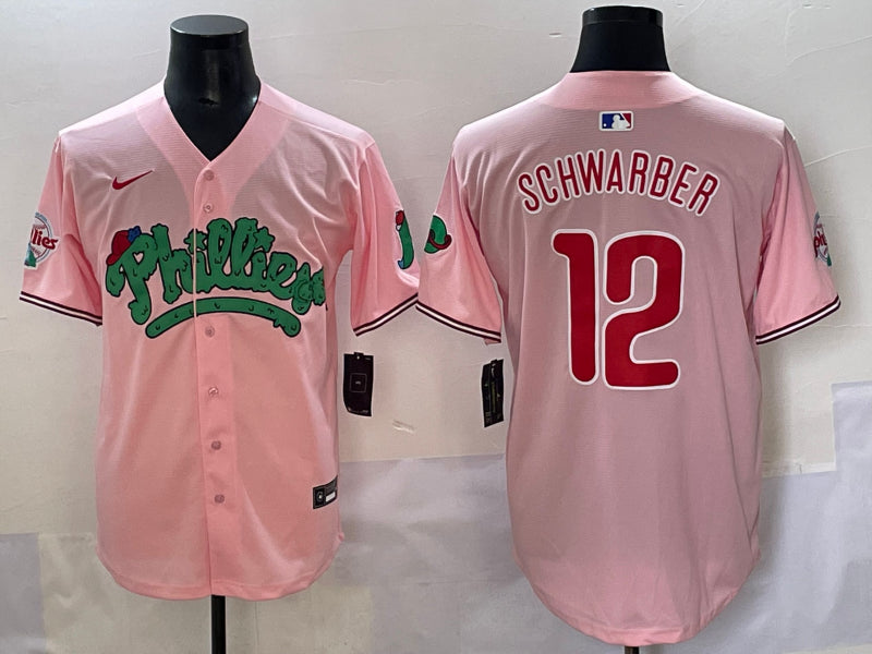 Men’s Philadelphia Phillies Kyle Schwarber #12 Pink Jersey