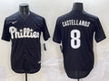 Men’s Philadelphia Phillies Nick Castellanos #8 Black Lights Out Jersey