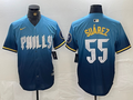 Men’s Philadelphia Phillies Ranger Suarez #55 Blue 2024 City Connect Limited Jersey