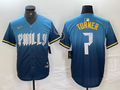 Men’s Philadelphia Phillies Trea Turner #7 Blue 2024 City Connect Limited Jersey